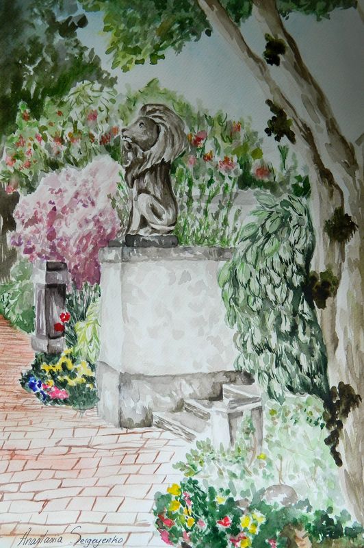 Art Studio PALETTE. Anastasiia Sergeyenko Picture.  Watercolour Landscape Cityscape 