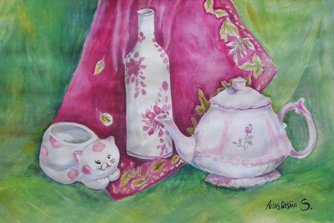 Art Studio PALETTE. Anastasiia Sergeyenko Picture.  Tempera Still Life Still Life 