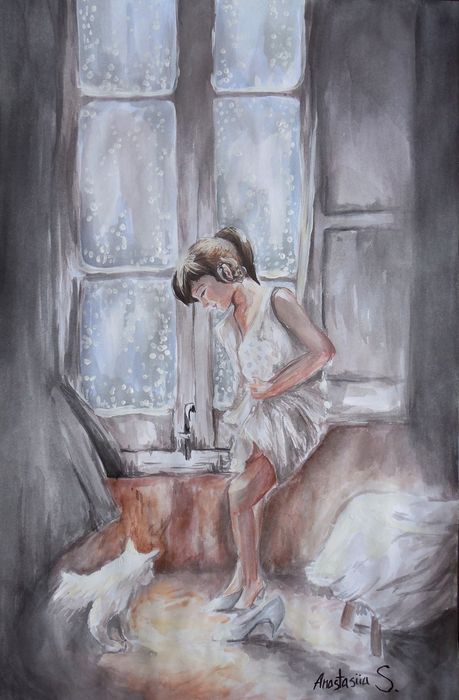 Art Studio PALETTE. Anastasiia Sergeyenko Picture.  Tempera People Activities 