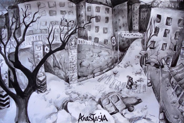 Art Studio PALETTE. Anastasiia Sergeyenko Picture.   Landscape Cityscape 