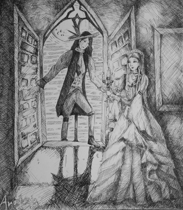 Art Studio PALETTE. Anastasiia Sergeyenko Picture.  Ink Fantasy Fairy Tail 