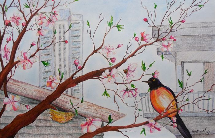 Art Studio PALETTE. Anastasiia Sergeyenko Picture.   Animals Birds 