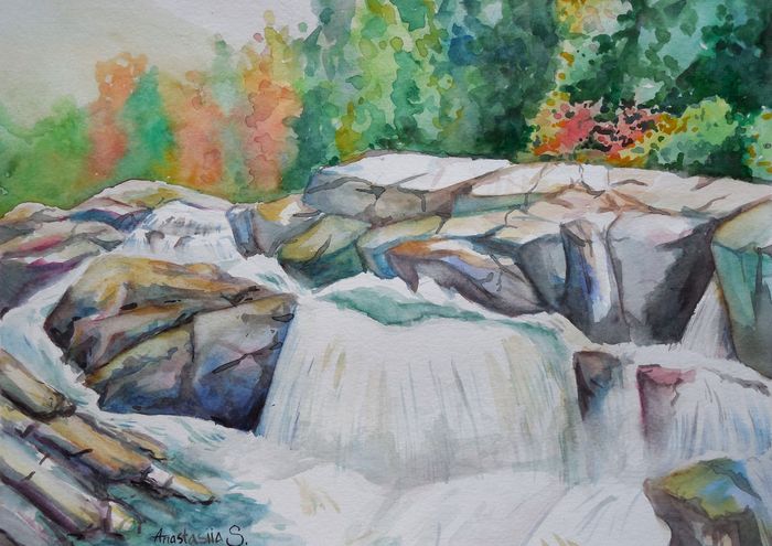 Art Studio PALETTE. Anastasiia Sergeyenko Picture.  Watercolour Landscape Nature 