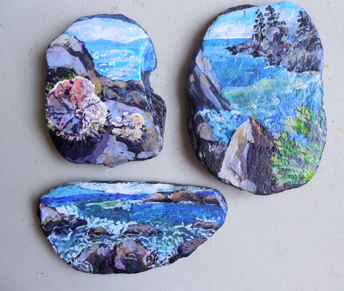 Art Studio PALETTE. Anastasiia Sergeyenko Picture. Stone Acrylic Landscape Seascape 