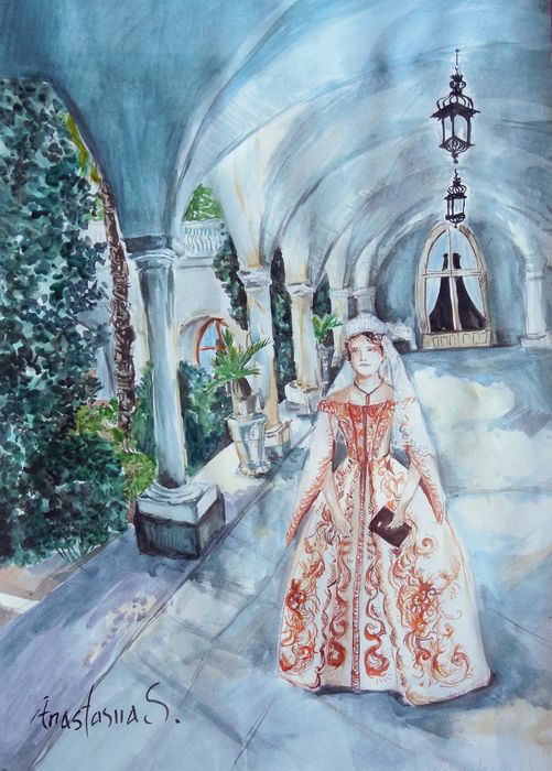 Art Studio PALETTE. Anastasiia Sergeyenko Picture.  Watercolour People Portrait 