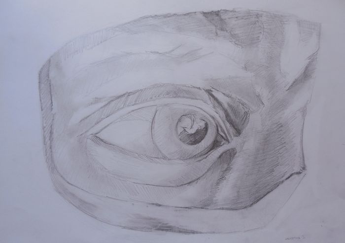 Art Studio PALETTE. Anastasiia Sergeyenko Picture.  Pencil People Plaster Cast 