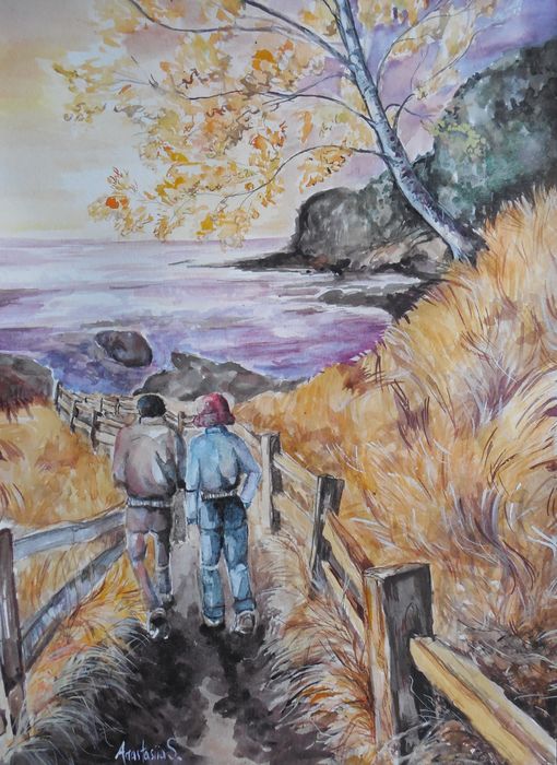 Art Studio PALETTE. Anastasiia Sergeyenko Picture.  Tempera People People 