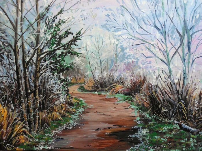 Art Studio PALETTE. Anastasiia Sergeyenko Picture.  Acrylic Landscape Winter 