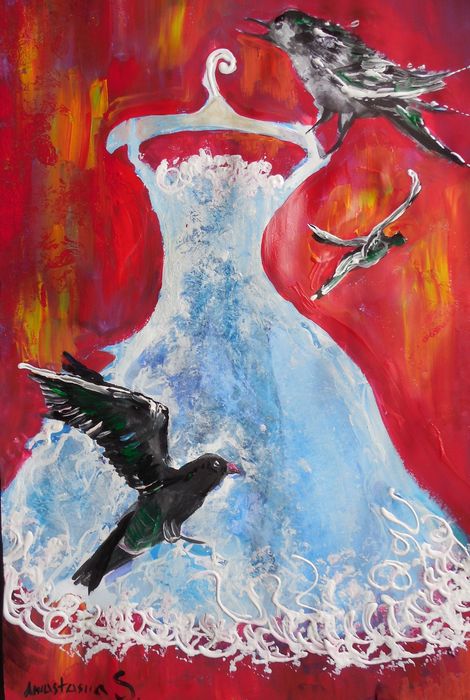 Art Studio PALETTE. Anastasiia Sergeyenko Picture.  Tempera Design Clothes 