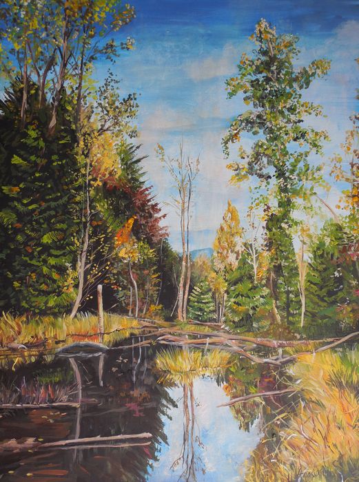 Art Studio PALETTE. Anastasiia Sergeyenko Picture. Canvas Acrylic Landscape Fall 