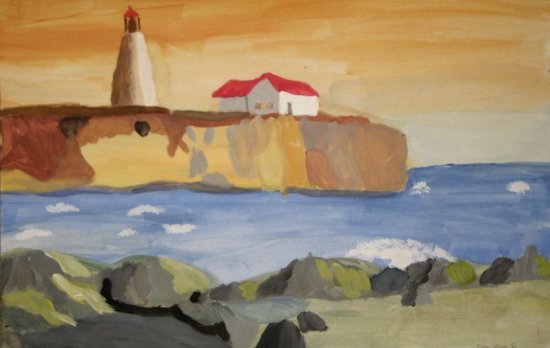 Art Studio PALETTE. Daniella  Pashuk Picture.  Tempera Landscape Seascape 