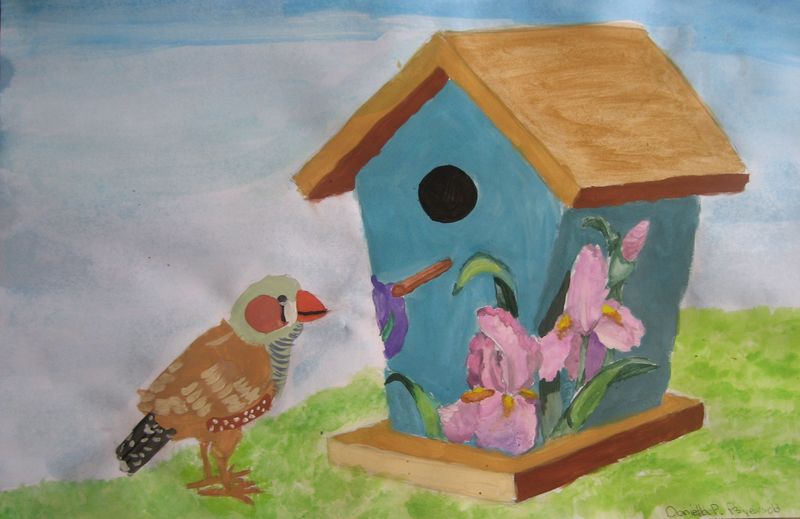 Art Studio PALETTE. Daniella  Pashuk Picture.  Tempera Animals Birds 