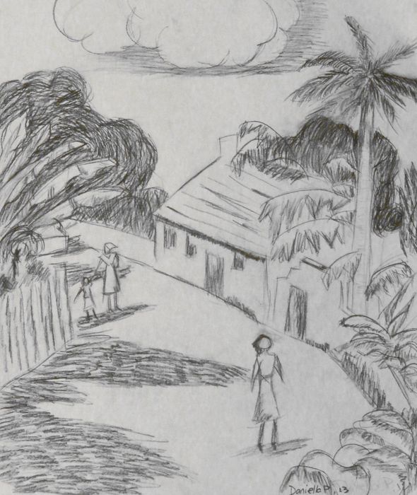 Art Studio PALETTE. Daniella  Pashuk Picture.  Pencil Landscape Cityscape 