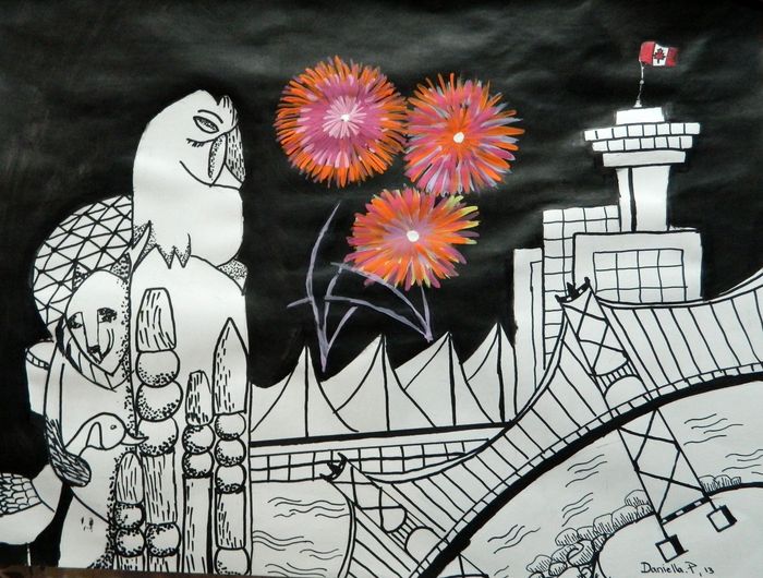 Art Studio PALETTE. Daniella  Pashuk Picture.  Mixed Media Landscape Cityscape 