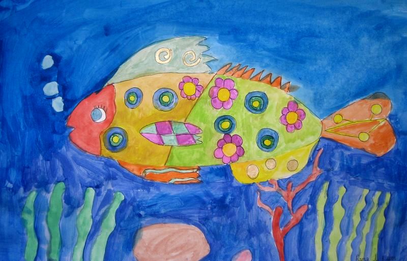 Art Studio PALETTE. Katia  Lubenkova Picture.   Animals Fish 
