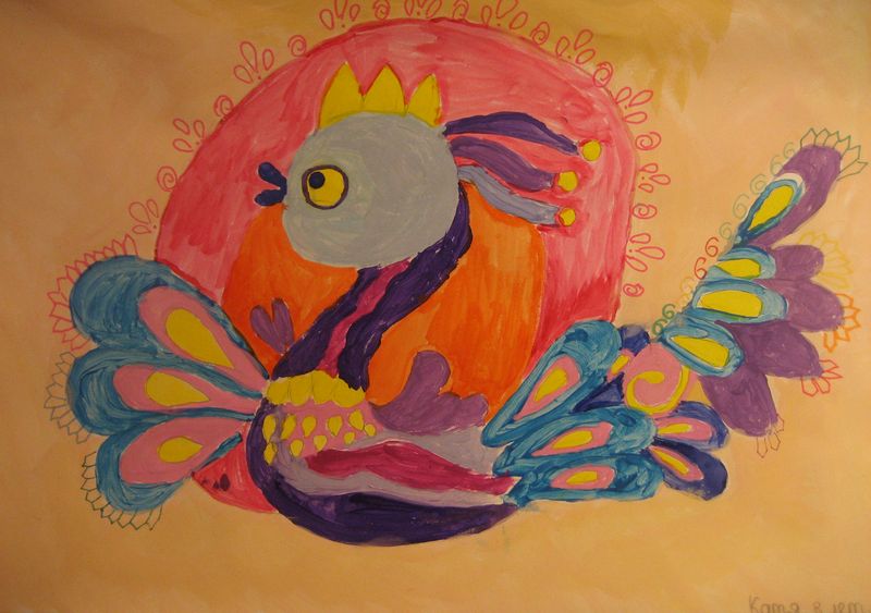 Art Studio PALETTE. Katia  Lubenkova Picture.   Dec. Art Birds 