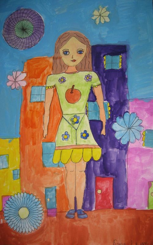 Art Studio PALETTE. Katia  Lubenkova Picture.  Marker, Tempera People People 