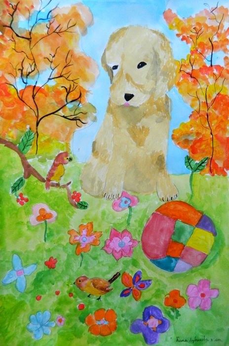 Art Studio PALETTE. Katia  Lubenkova Picture.   Animals Dogs 