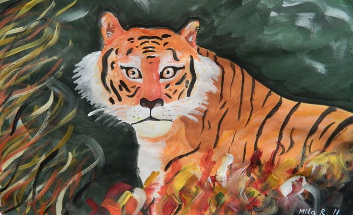 Art Studio PALETTE. Mila Radojevic Picture.  Tempera Animals Mix 