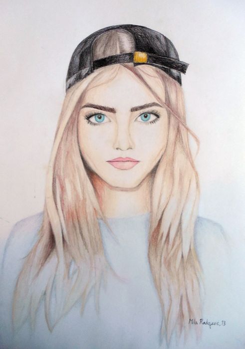 Art Studio PALETTE. Mila Radojevic Picture.  Coloured Pencil People Portrait 