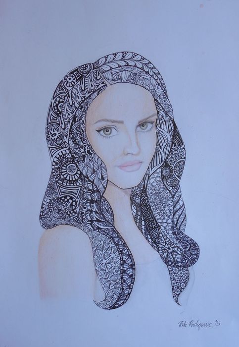 Art Studio PALETTE. Mila Radojevic Picture.  Mixed Media Fantasy Zentangle 