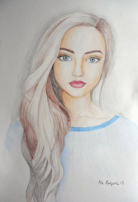Art Studio PALETTE. Mila Radojevic Picture.  Coloured Pencil People Portrait 