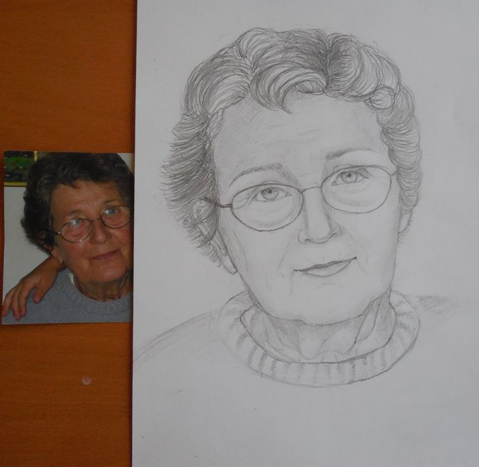 Art Studio PALETTE. Mila Radojevic Picture.  Pencil People Portrait 