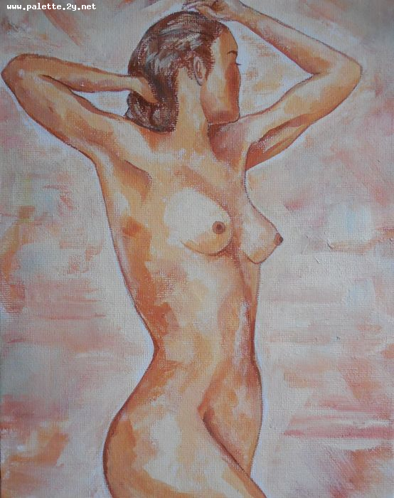 Art Studio PALETTE. Mila Radojevic Picture. Canvas Acrylic People People 