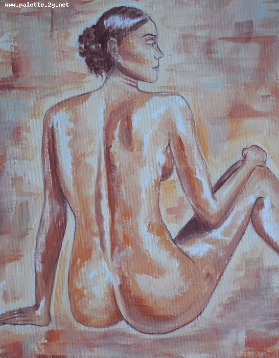 Art Studio PALETTE. Mila Radojevic Picture. Canvas Acrylic People People 