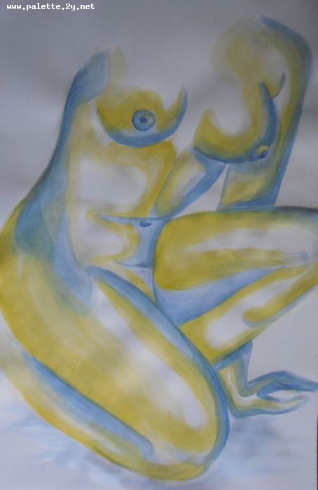 Art Studio PALETTE. Mila Radojevic Picture.  Watercolour People People 