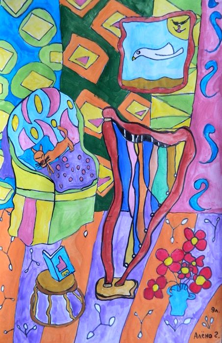 Art Studio PALETTE. Alyona Glazyrina Picture.  Marker, Tempera Inspired by Missakian 