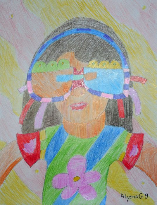 Art Studio PALETTE. Alyona Glazyrina Picture.  Coloured Pencil People Portrait 