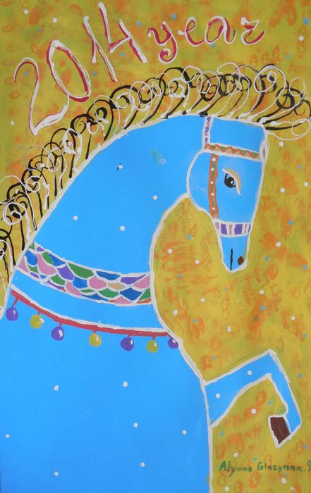 Art Studio PALETTE. Alyona Glazyrina Picture.  Tempera Holidays New Year 