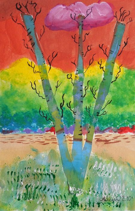 Art Studio PALETTE. Alyona Glazyrina Picture.   Landscape Trees 