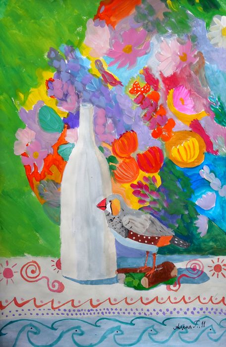 Art Studio PALETTE. Alyona Glazyrina Picture.  Tempera Still Life Still Life 