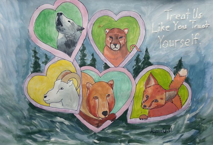 Art Studio PALETTE. Alyona Glazyrina Picture.  Marker, Tempera Animals Mix 