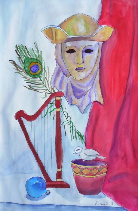 Art Studio PALETTE. Alyona Glazyrina Picture.  Tempera Still Life Still Life 