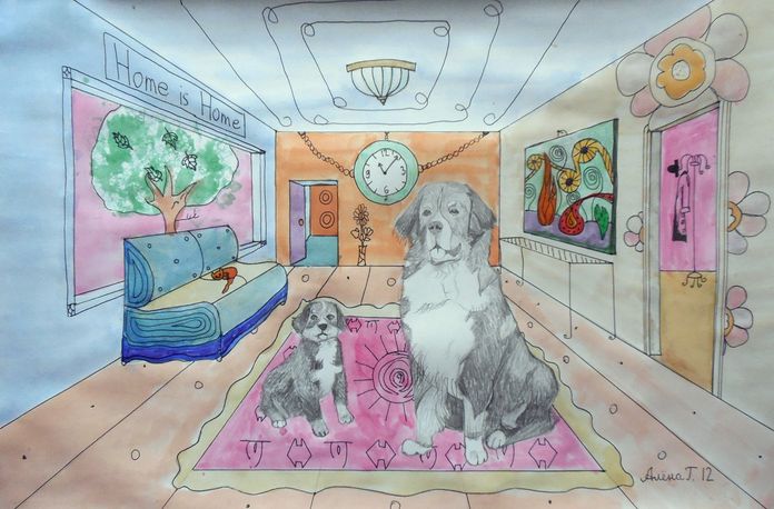 Art Studio PALETTE. Alyona Glazyrina Picture.  Mixed Media Design Interior 