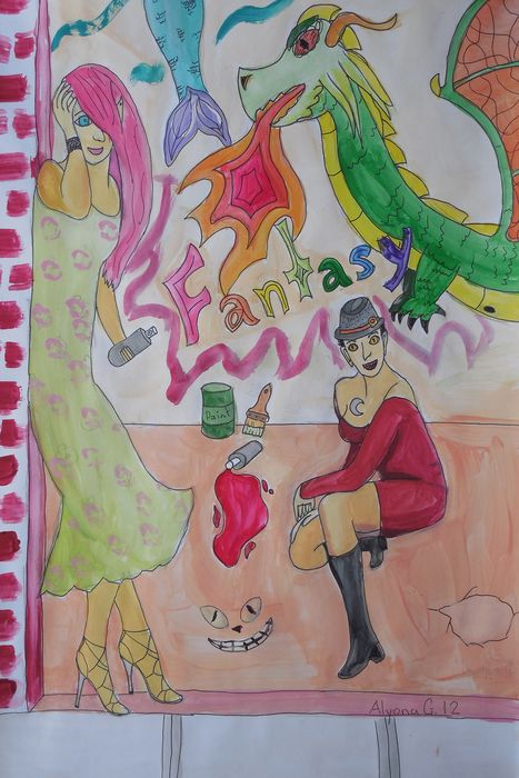 Art Studio PALETTE. Alyona Glazyrina Picture.  Marker, Tempera Design Clothes 