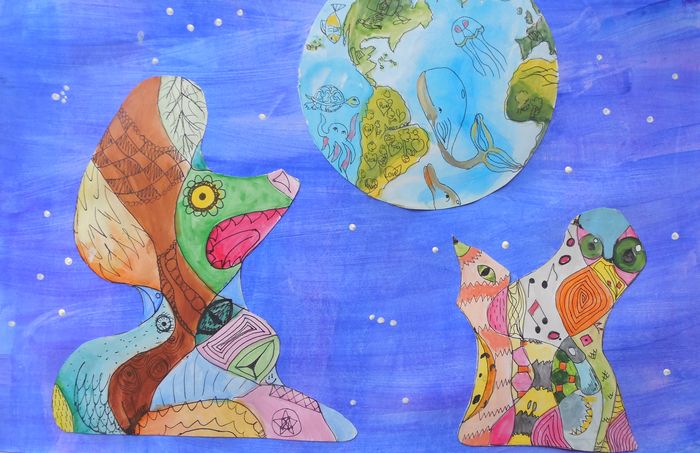 Art Studio PALETTE. Alyona Glazyrina Picture.  Applique Fantasy Imagenation 