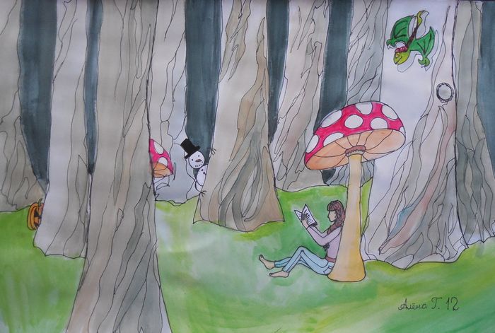 Art Studio PALETTE. Alyona Glazyrina Picture.  Marker, Tempera Fantasy Imagenation 