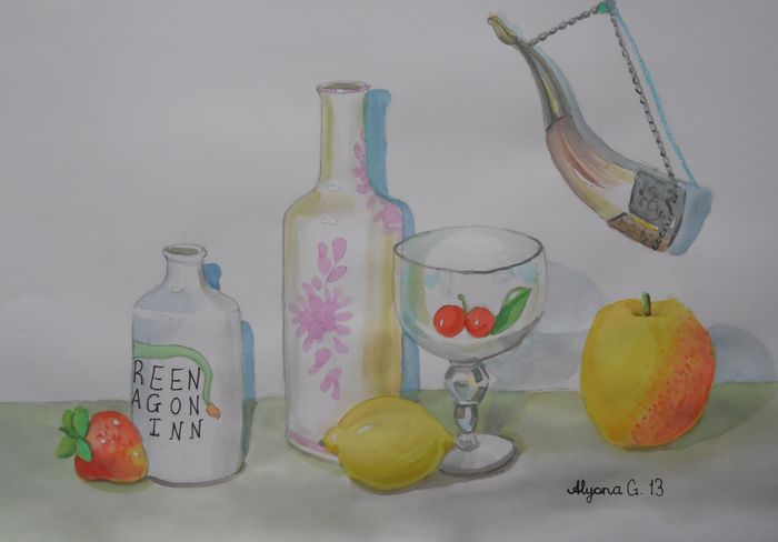 Art Studio PALETTE. Alyona Glazyrina Picture.  Watercolour Still Life Still Life 