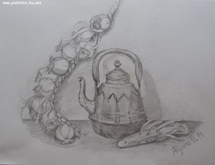 Art Studio PALETTE. Alyona Glazyrina Picture.  Pencil Still Life Still Life 