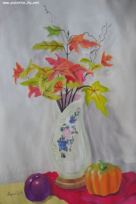 Art Studio PALETTE. Alyona Glazyrina Picture.  Tempera Still Life Still Life 