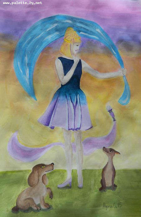 Art Studio PALETTE. Alyona Glazyrina Picture.  Tempera People Activities 