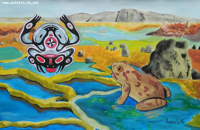 Art Studio PALETTE. Alyona Glazyrina Picture.  Tempera Inspired by Indian Art Inspaired by Indian Art