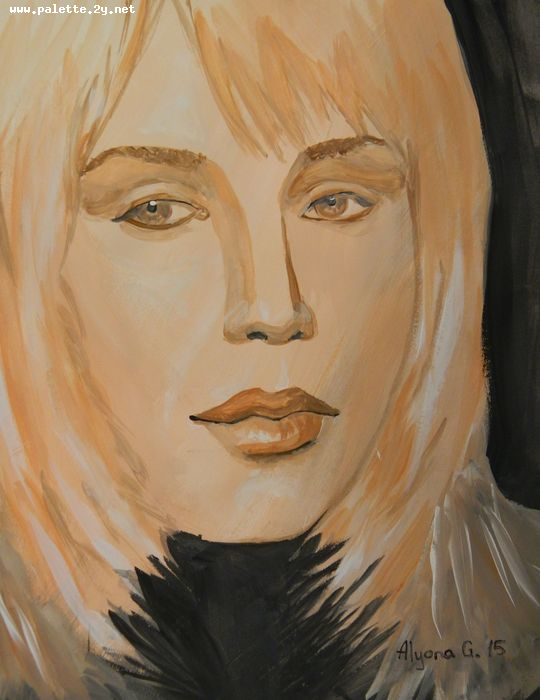 Art Studio PALETTE. Alyona Glazyrina Picture.  Tempera People Portrait 