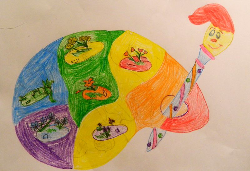 Art Studio PALETTE. Anastasia Nistor Picture.  Coloured Pencil Design Palette 