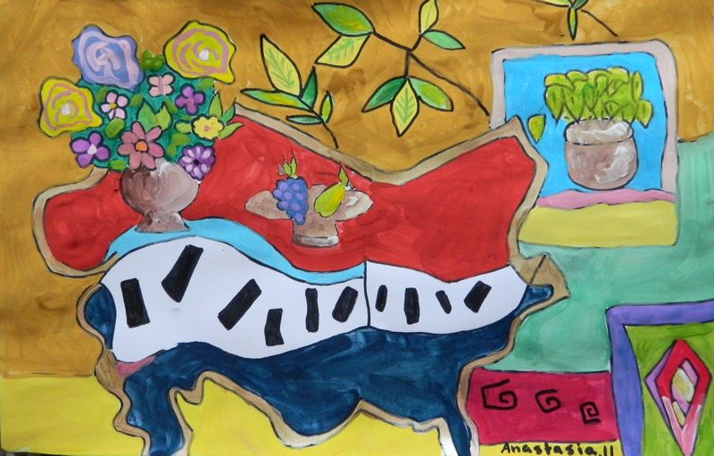 Art Studio PALETTE. Anastasia Nistor Picture.  Marker, Tempera Inspired by Missakian 