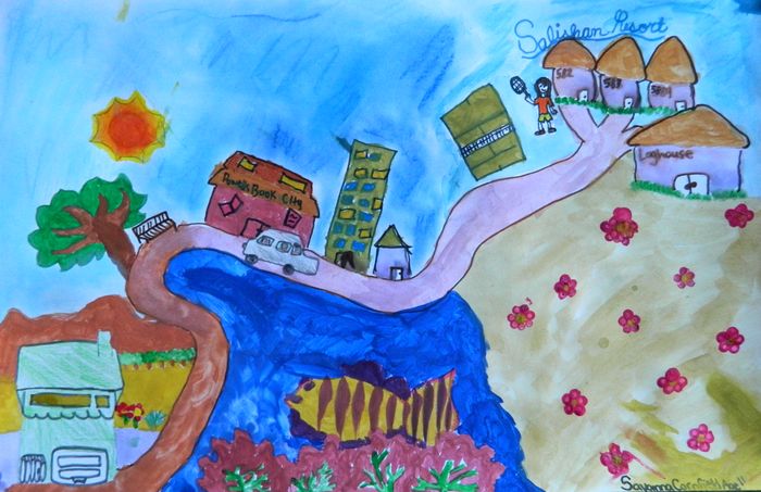 Art Studio PALETTE. Savanna Cornfield Picture.   Holidays Summer 